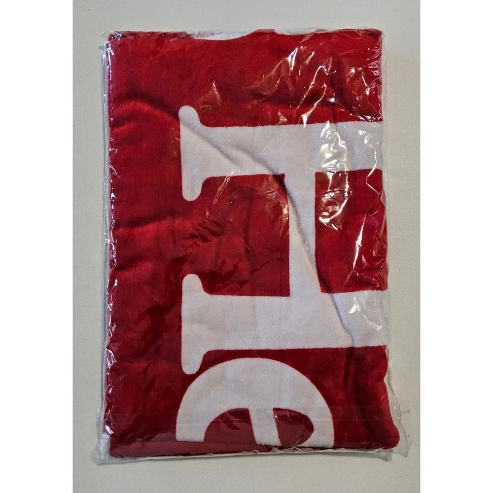 Boar's Head Beach Towel Red Logo 100% Cotton Pool Summer Picnic NWOT